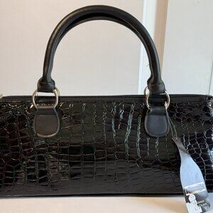 Faux Leather Wine Clutch Bag